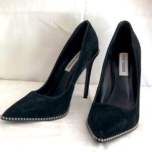 Steve Madden silver studded black high heels